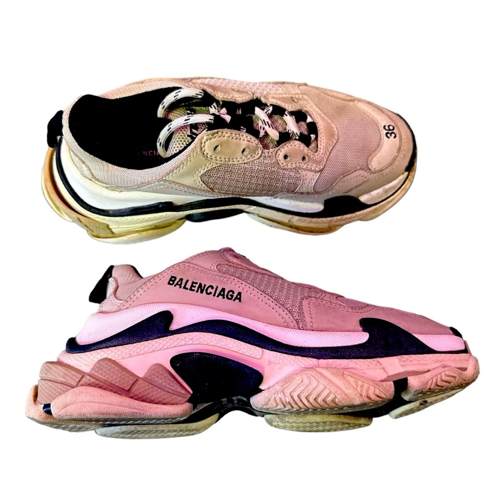 Neutral Balenciaga Triple S Sneakers, size 6, euro 36